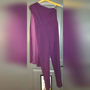 Elegant Purple One-Shoulder Jumpsuit